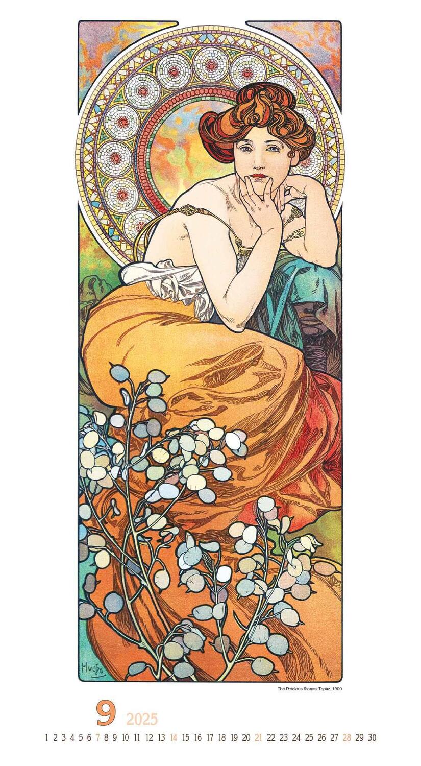 Bild: 4251732344009 | Alfons Mucha 2025 - Bild-Kalender 33x60 cm - Kunstkalender - mit...