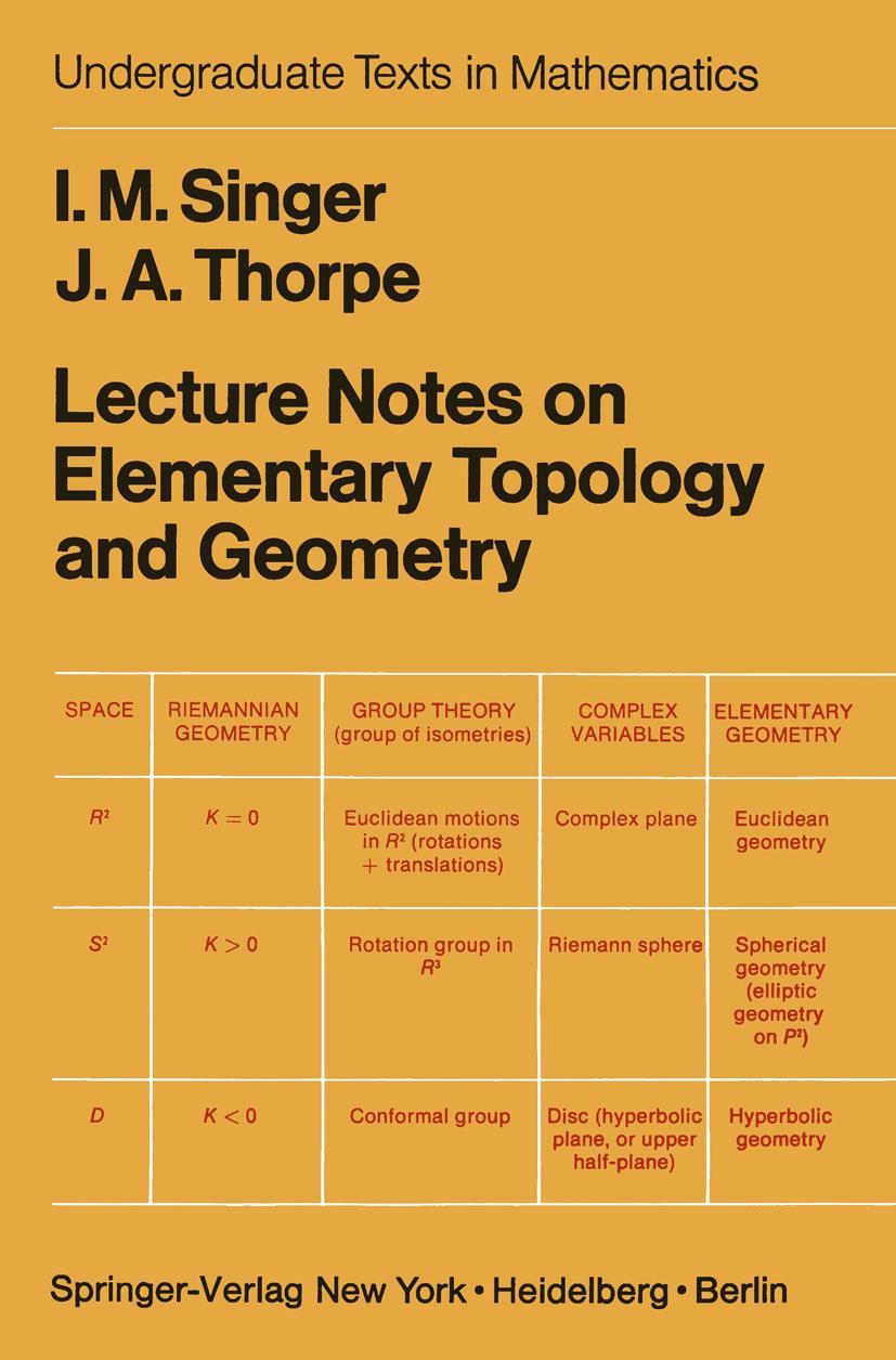 Cover: 9781461573494 | Lecture Notes on Elementary Topology and Geometry | Thorpe (u. a.)