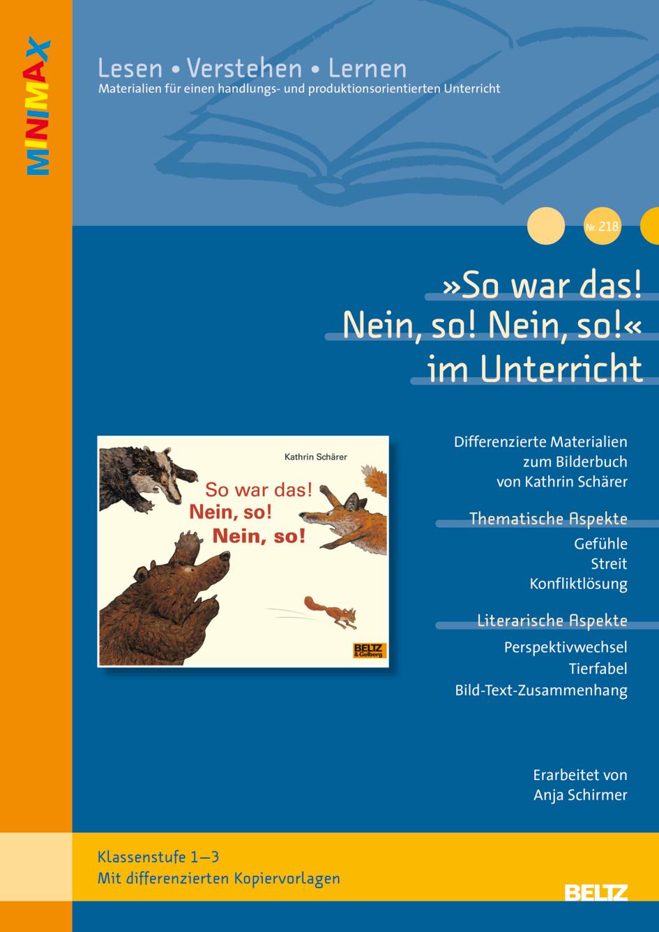 Cover: 9783407823953 | 'So war das! Nein, so! Nein, so' im Unterricht | Anja Schirmer | 24 S.