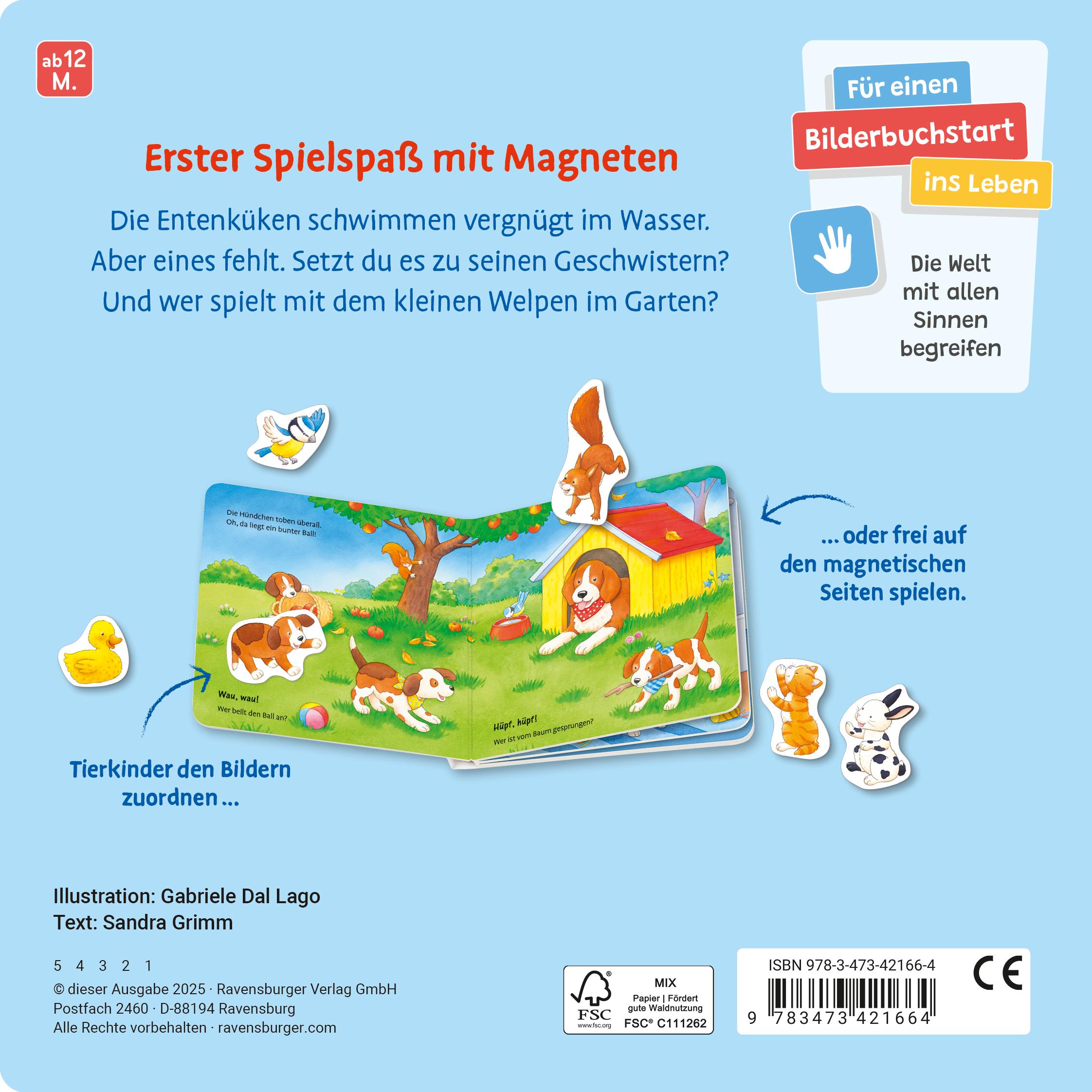 Rückseite: 9783473421664 | Mein erstes Magnetbuch: Wer gehört zu wem? Tierkinder -...