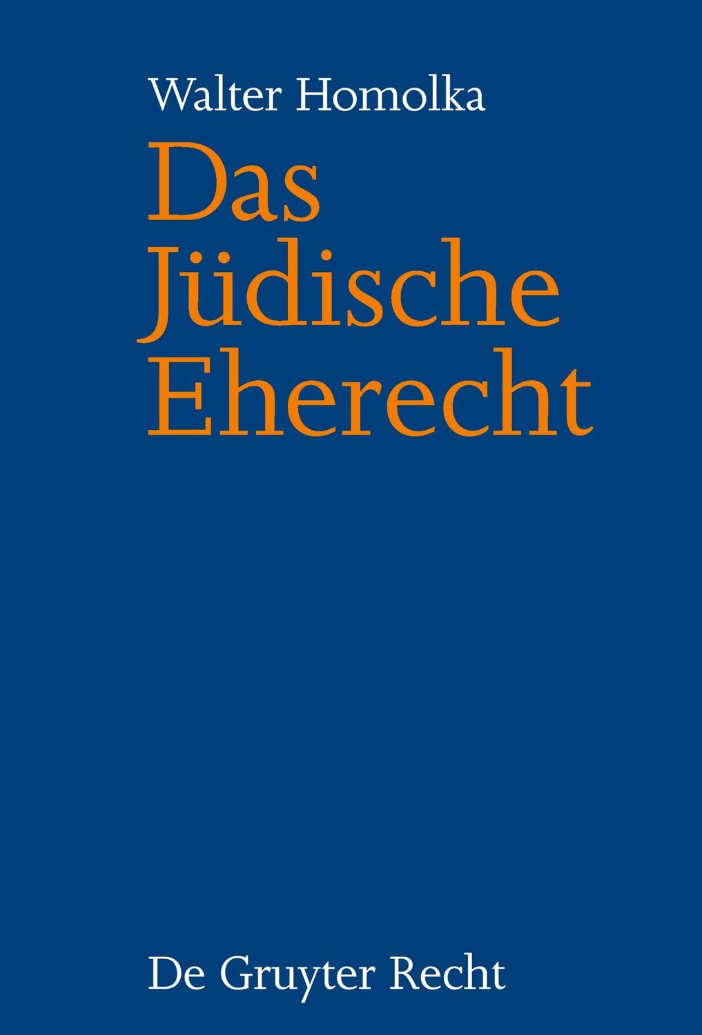 Cover: 9783899494525 | Das Jüdische Eherecht | Walter Homolka | Buch | XIV | Deutsch | 2009