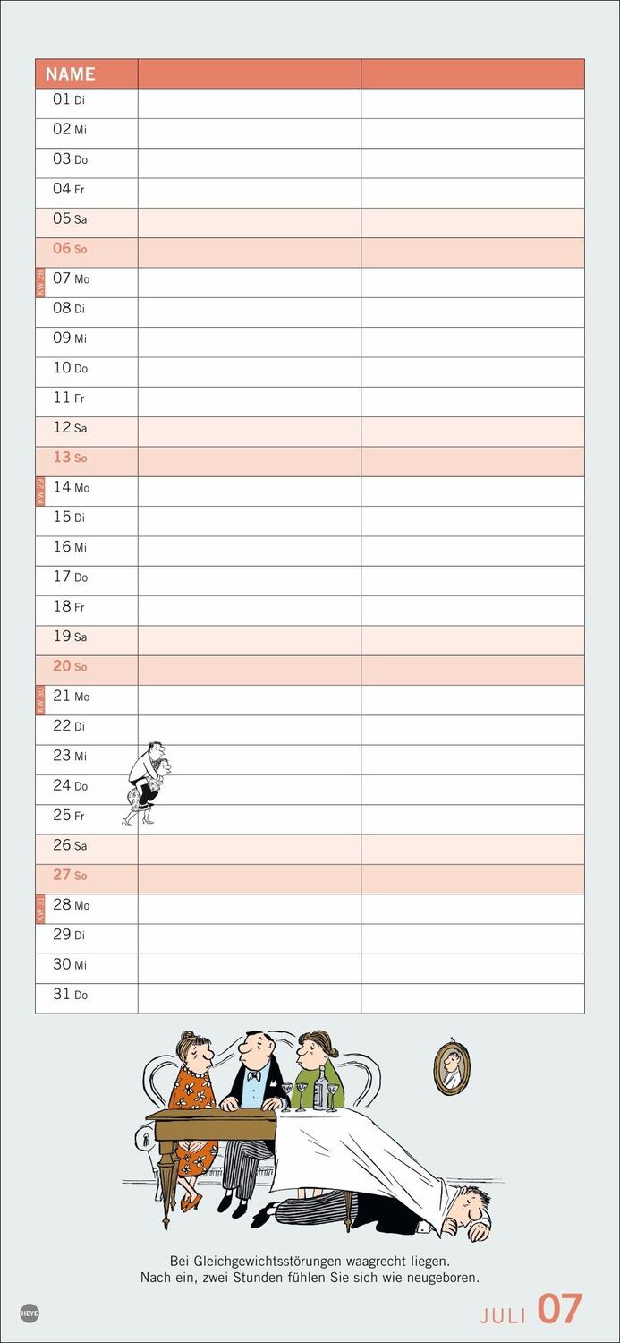 Bild: 9783756406074 | Loriot Planer für zwei 2025 | Kalender | Loriot Kalender Heye | 14 S.