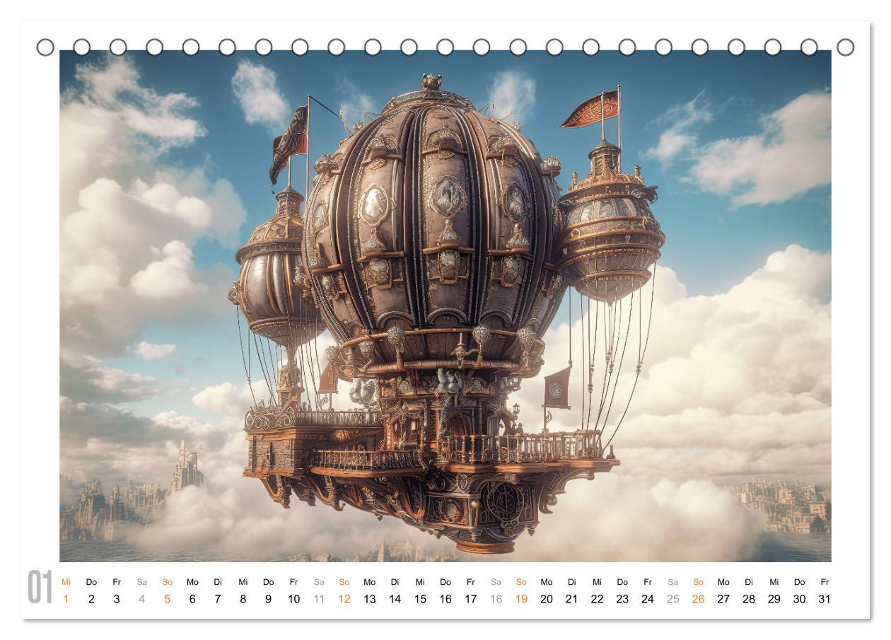 Bild: 9783383900440 | Steampunk Luftfahrt (Tischkalender 2025 DIN A5 quer), CALVENDO...