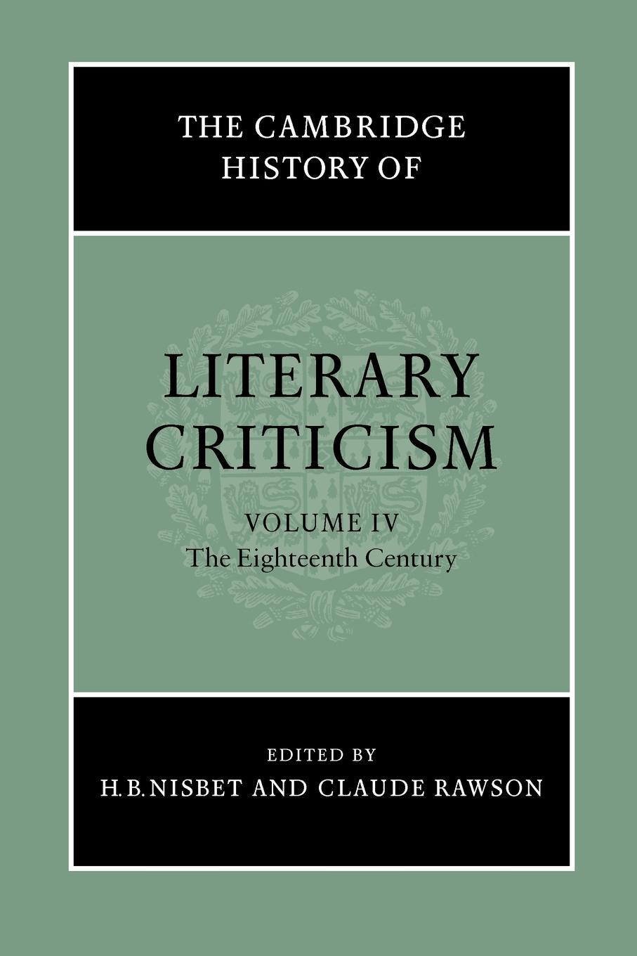 Cover: 9780521317207 | The Cambridge History of Literary Criticism | Claude Rawson | Buch