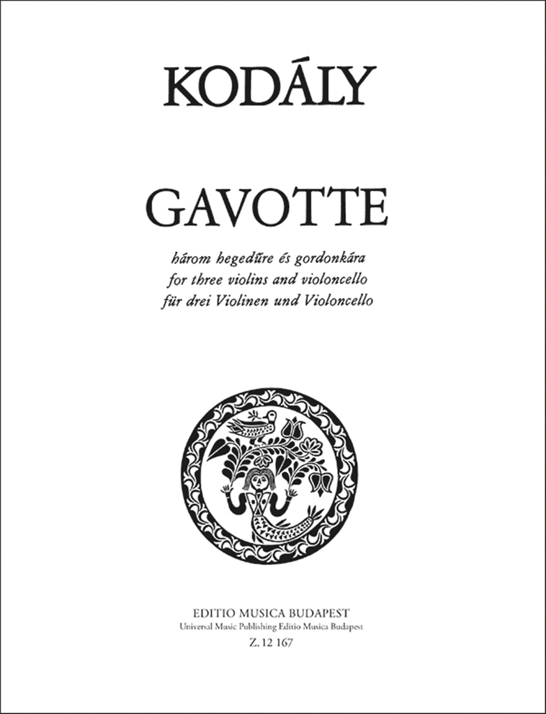 Cover: 9790080121672 | Gavotte für 3 Violinen und Violoncello Partitur und 4 Stimmen | Kodaly