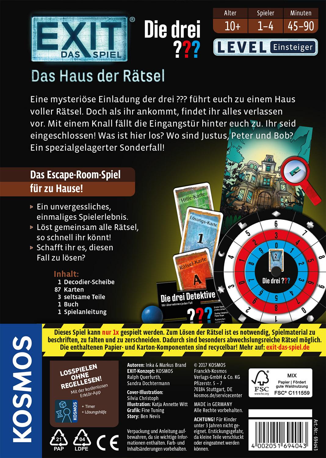 Bild: 4002051694043 | EXIT - Das Haus der Rätsel | Das Spiel für 1 - 4 Spieler | Spiel