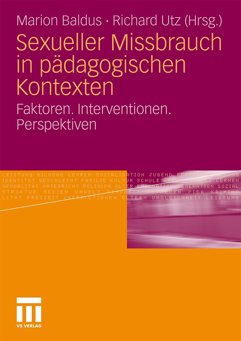 Cover: 9783531177724 | Sexueller Missbrauch in pädagogischen Kontexten | Richard Utz (u. a.)