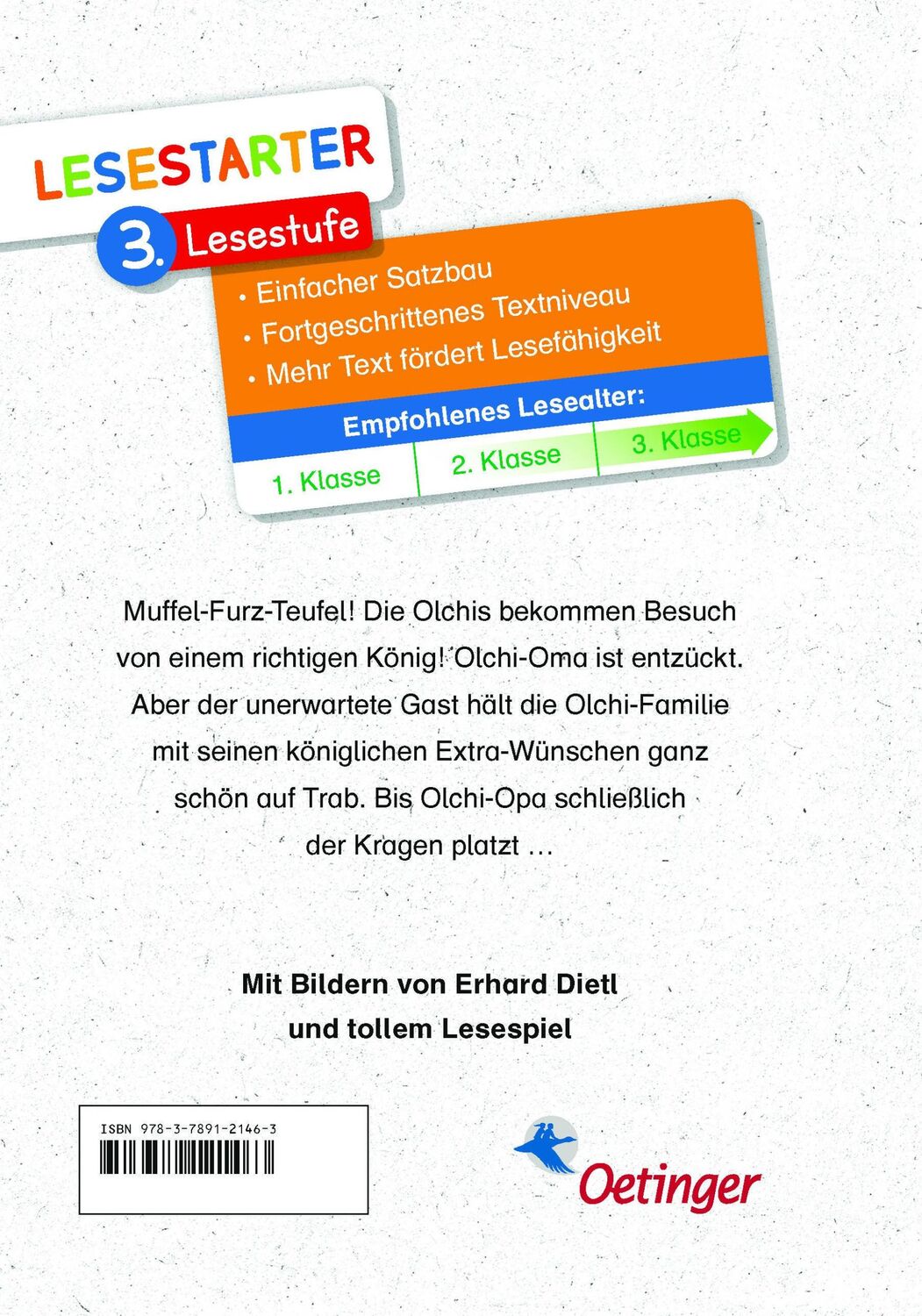 Rückseite: 9783789121463 | Die Olchis und der faule König | Lesestarter. 3. Lesestufe | Dietl