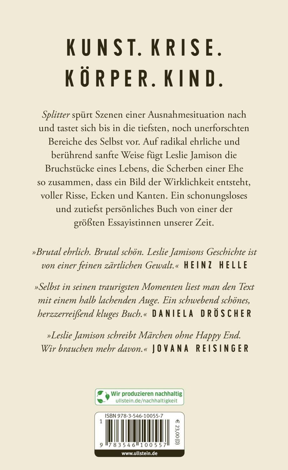 Rückseite: 9783546100557 | Splitter | Der New York Times-Bestseller | Leslie Jamison | Buch