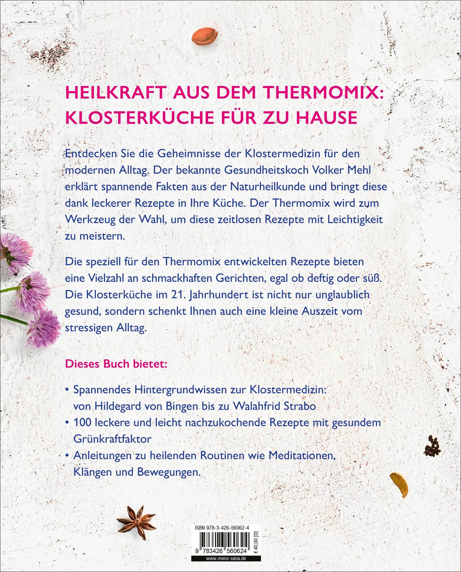 Rückseite: 9783426560624 | Gesunde Klosterküche für den Thermomix | Volker Mehl | Buch | 224 S.