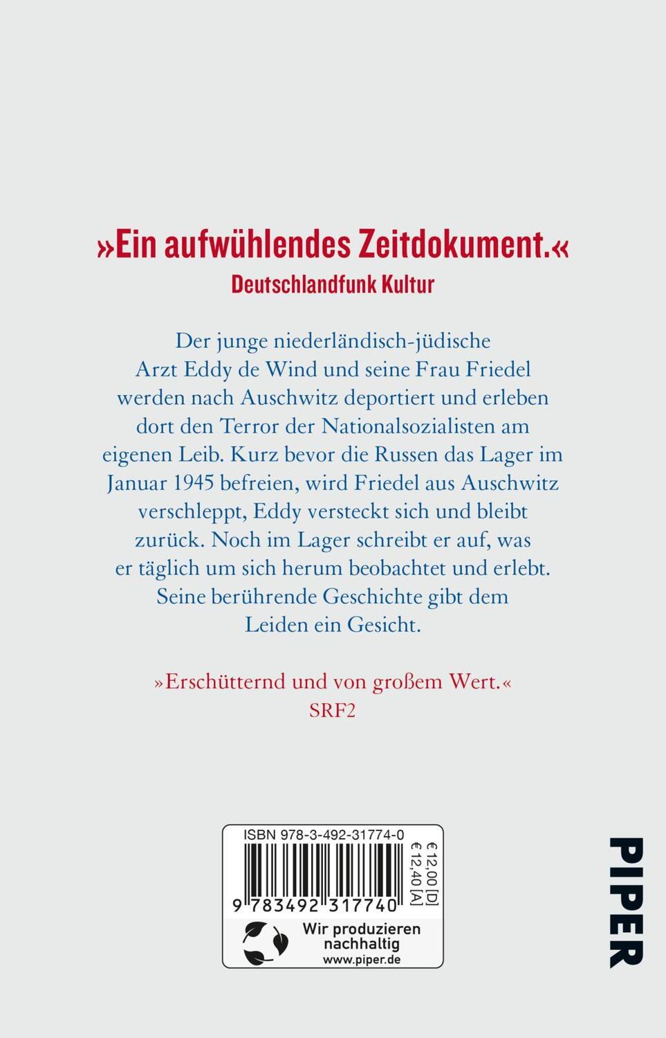 Rückseite: 9783492317740 | Ich blieb in Auschwitz | Aufzeichnungen eines Überlebenden 1943-45