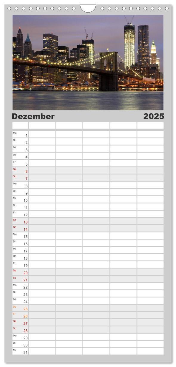 Bild: 9783457112403 | Familienplaner 2025 - New York City mit 5 Spalten (Wandkalender, 21...