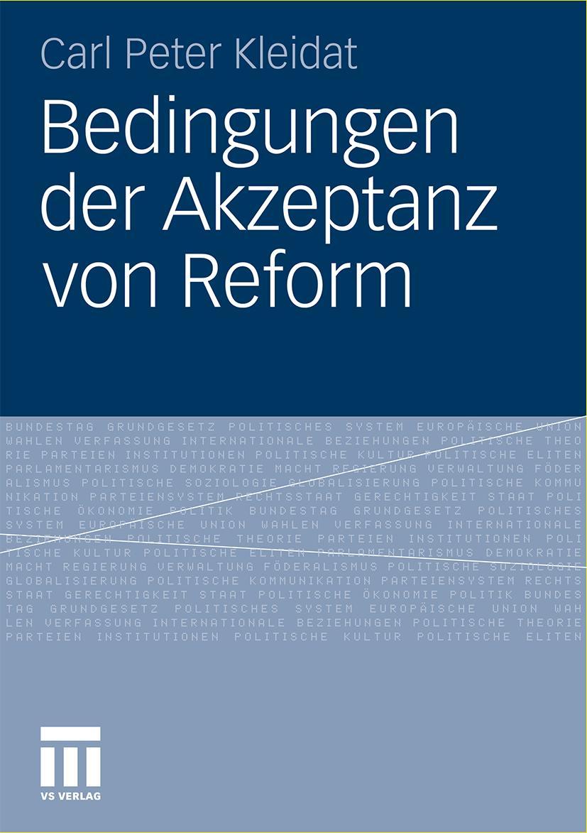 Cover: 9783531180724 | Bedingungen der Akzeptanz von Reform | Carl Peter Kleidat | Buch