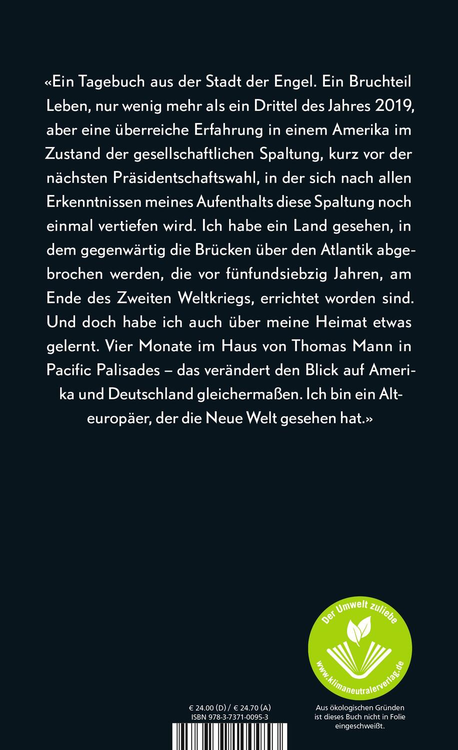 Rückseite: 9783737100953 | Auf den Palisaden | Amerikanisches Tagebuch | Andreas Platthaus | Buch