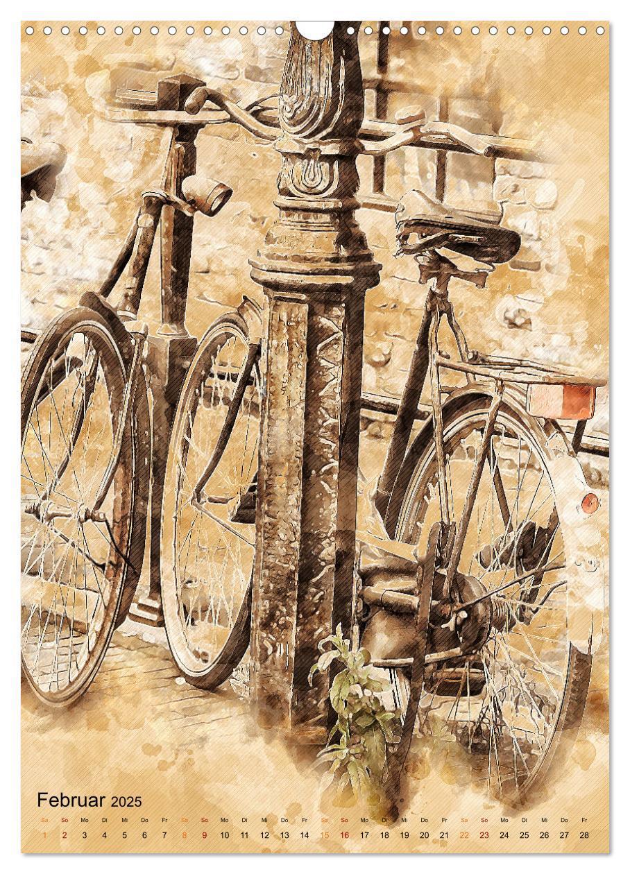 Bild: 9783435930340 | Fahrrad - Retro-Kalender (Wandkalender 2025 DIN A3 hoch), CALVENDO...