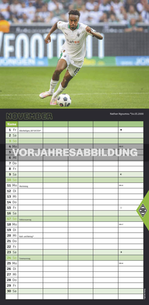 Bild: 4002725994387 | N NEUMANNVERLAGE - Borussia Mönchengladbach 2025 Fan-Timer,...