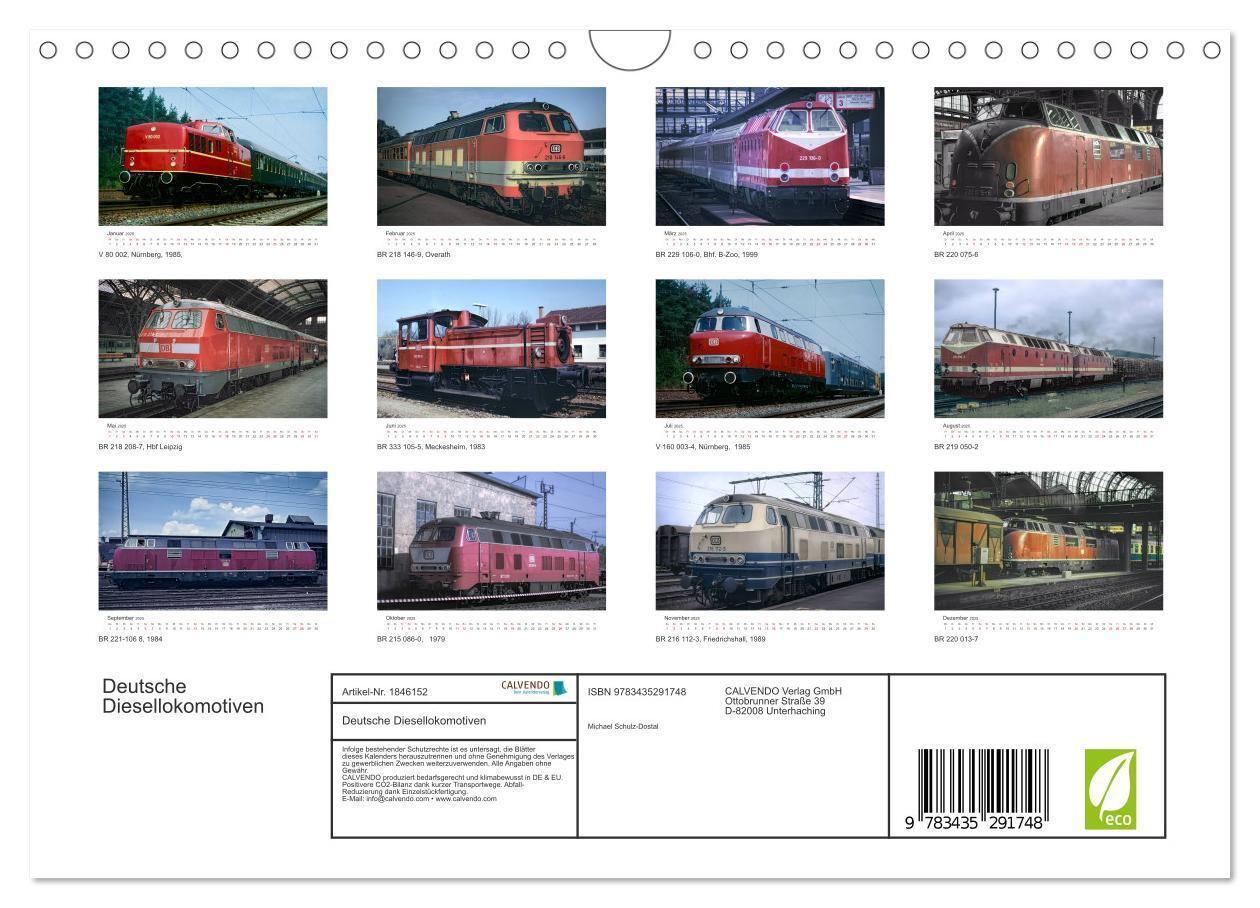 Bild: 9783435291748 | Deutsche Diesellokomotiven (Wandkalender 2025 DIN A4 quer),...