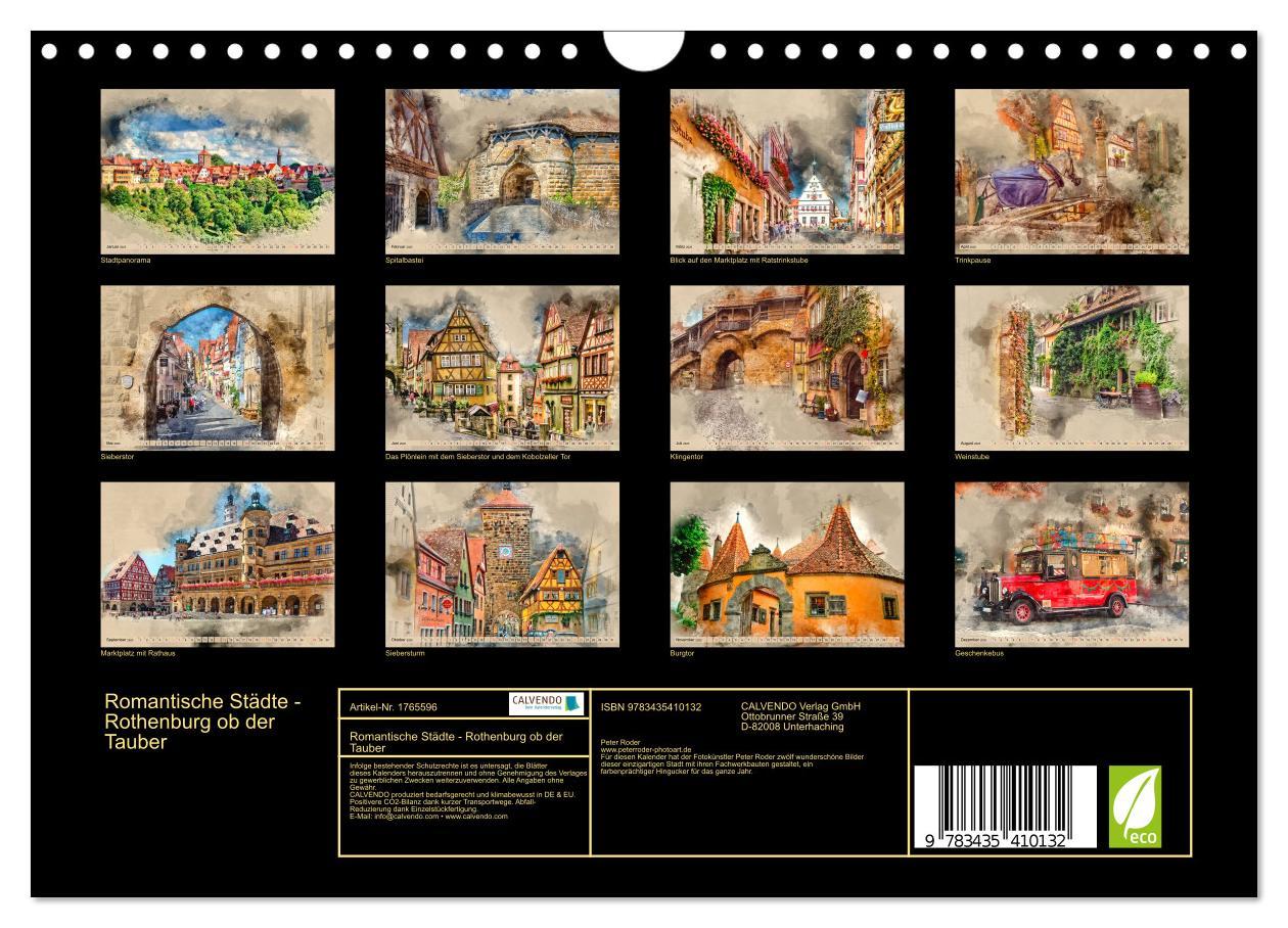 Bild: 9783435410132 | Romantische Städte - Rothenburg ob der Tauber (Wandkalender 2025...