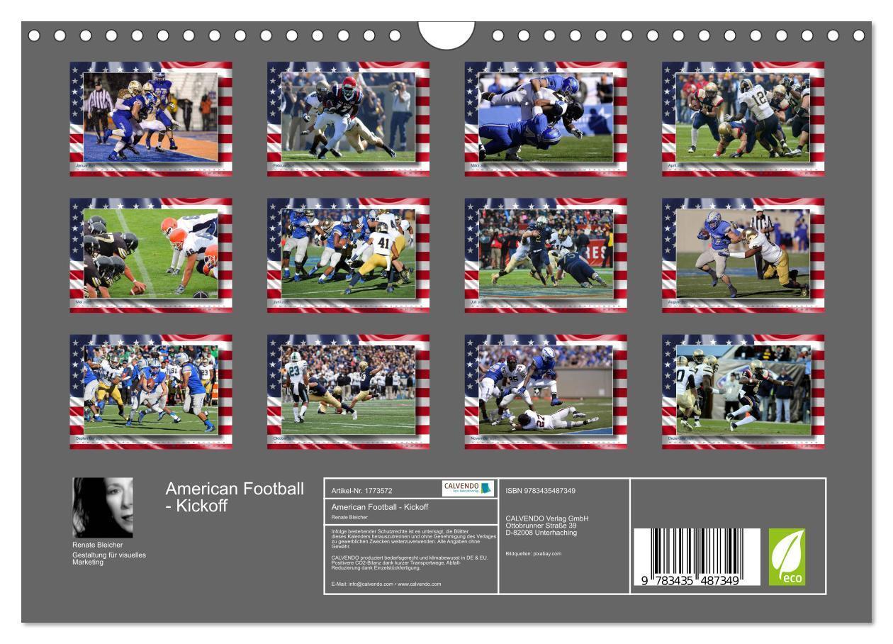 Bild: 9783435487349 | American Football - Kickoff (Wandkalender 2025 DIN A4 quer),...