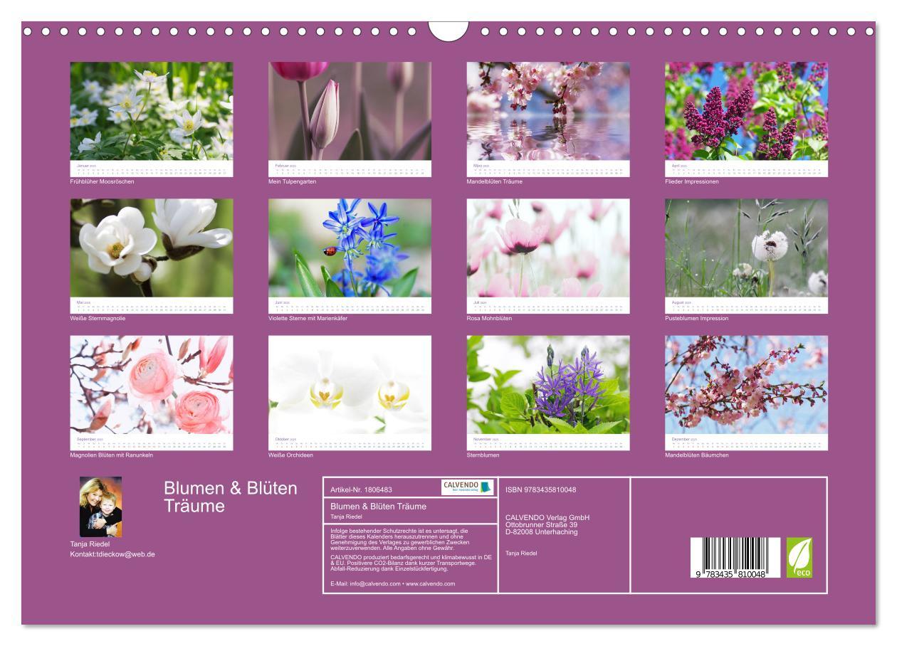 Bild: 9783435810048 | Blumen &amp; Blüten Träume (Wandkalender 2025 DIN A3 quer), CALVENDO...