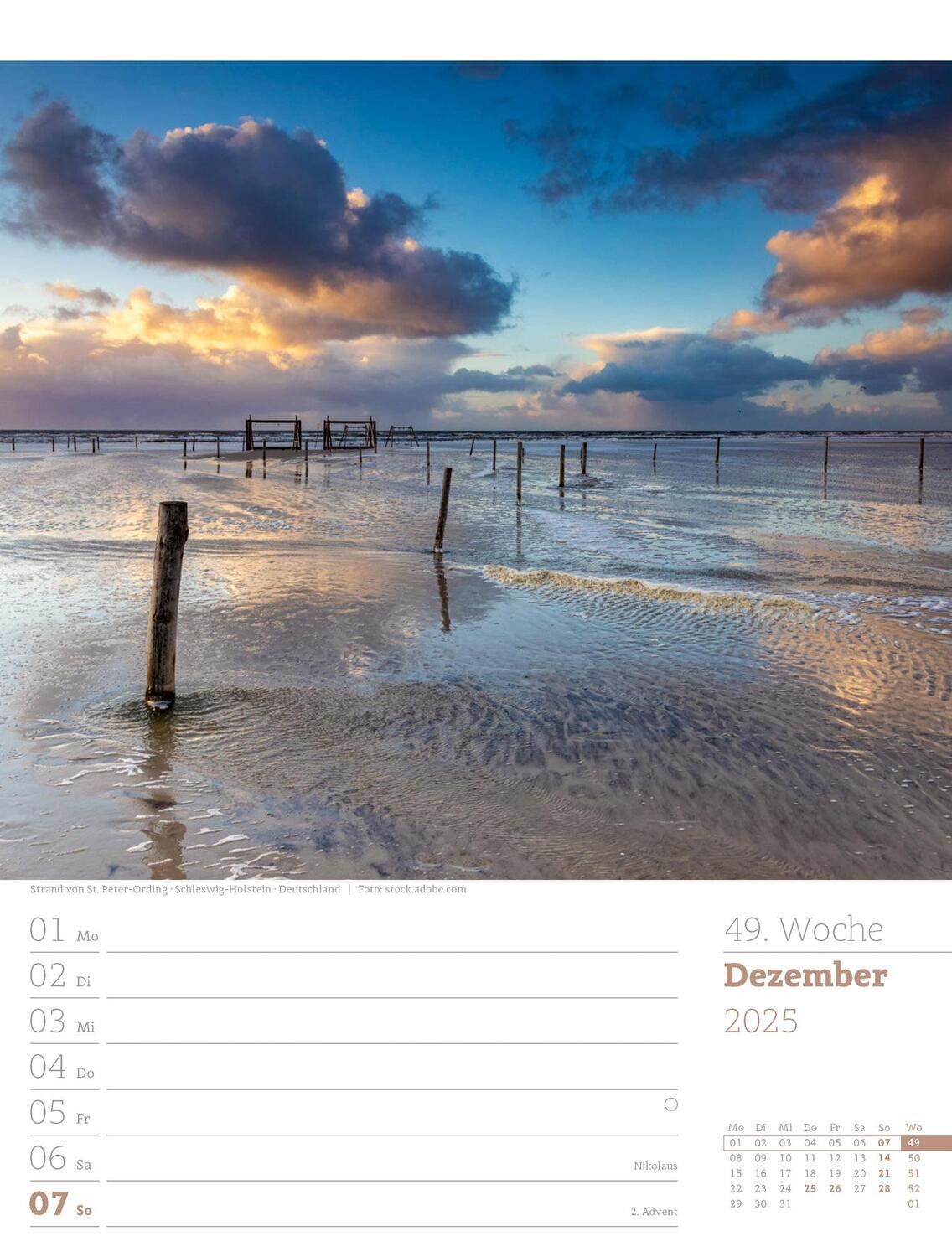 Bild: 9783838435039 | Am Meer - Wochenplaner Kalender 2025 | Ackermann Kunstverlag | 56 S.