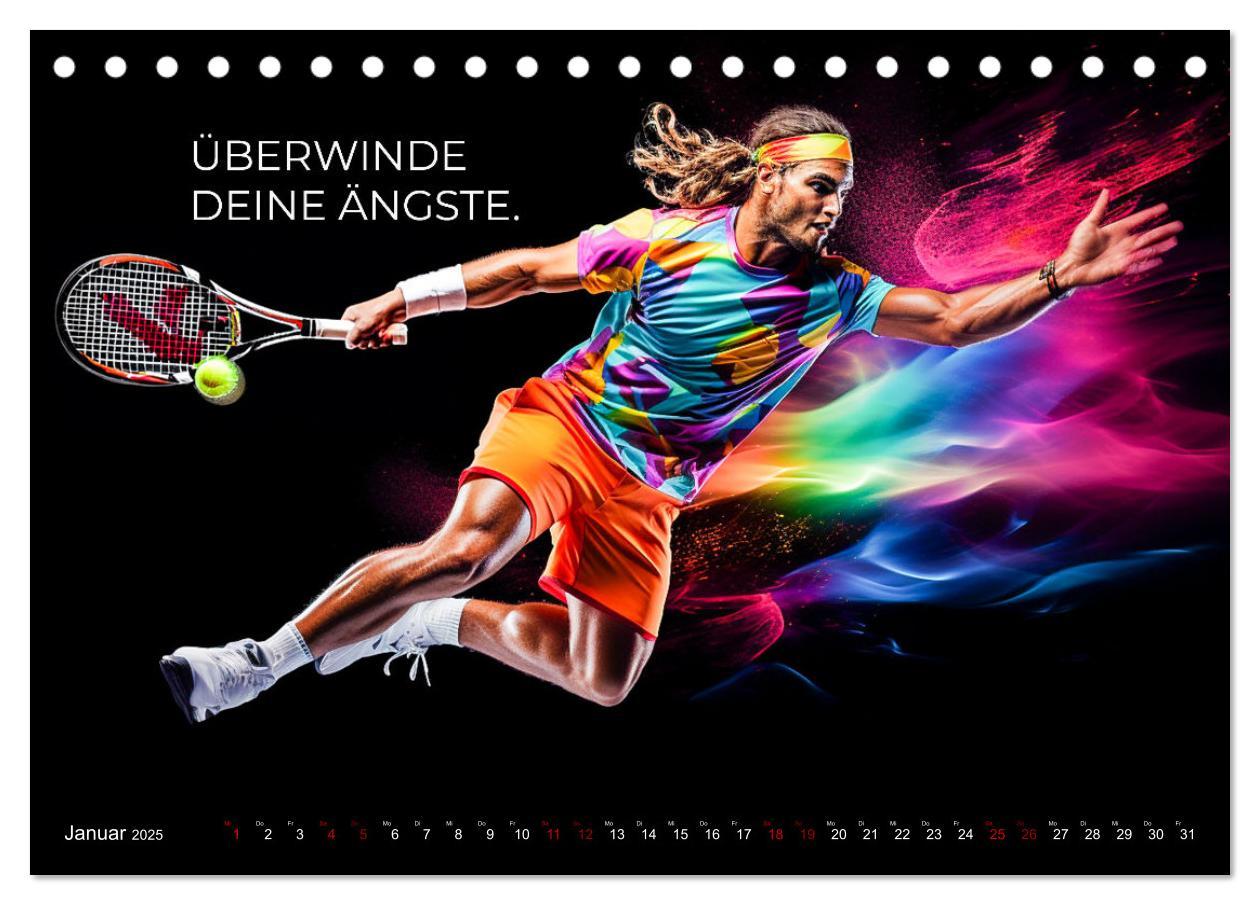 Bild: 9783383874307 | Tennis und Motivation (Tischkalender 2025 DIN A5 quer), CALVENDO...