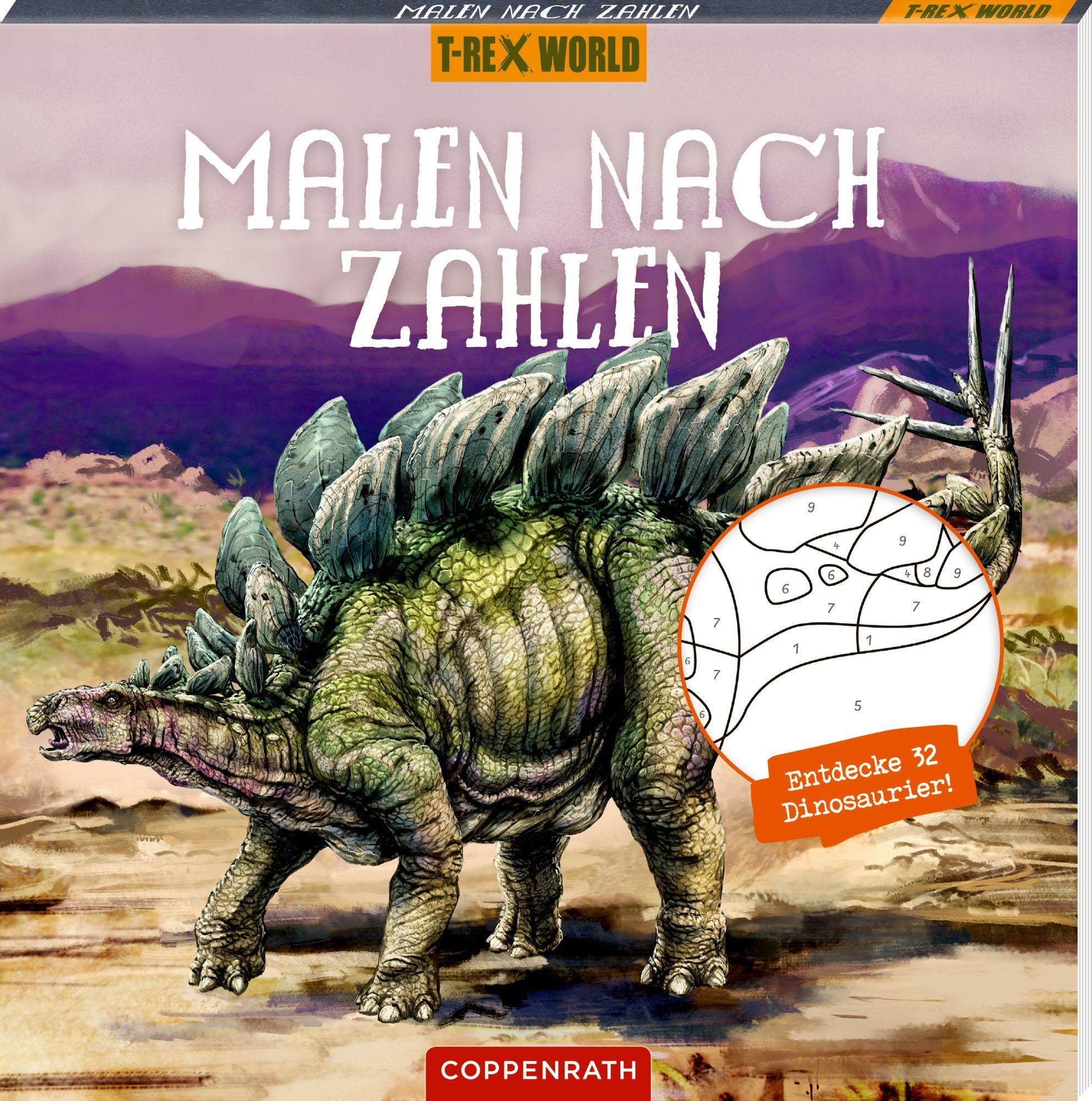 Cover: 9783649672456 | Malen nach Zahlen | 32 saurierstarke Motive! (T-Rex World) | Frey