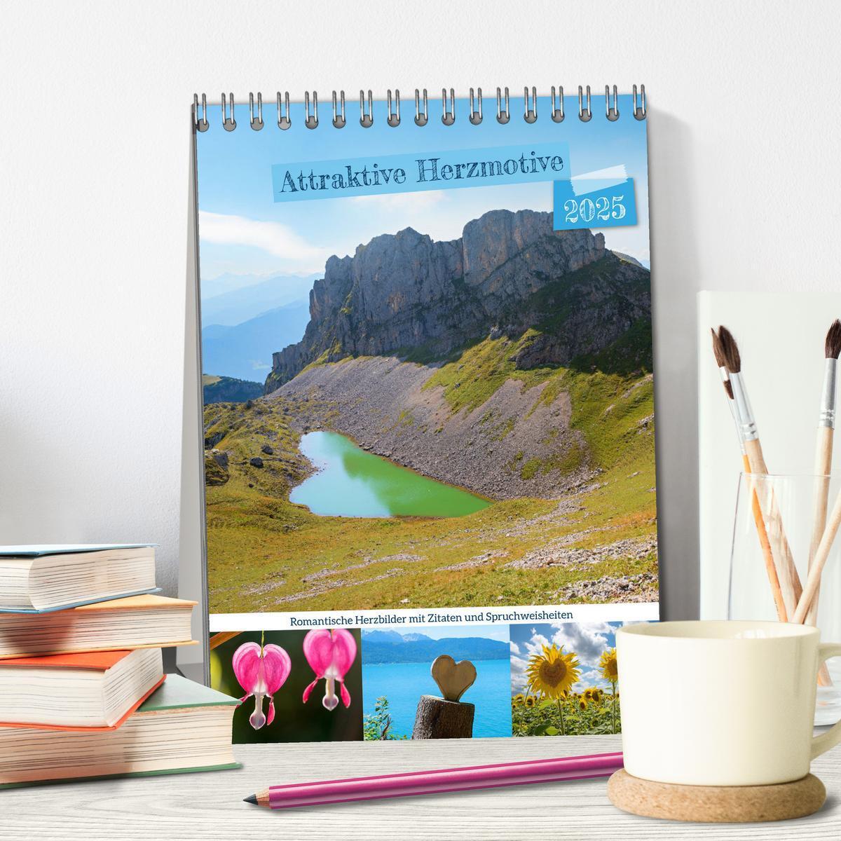 Bild: 9783435941896 | Attraktive Herzmotive 2025 (Tischkalender 2025 DIN A5 hoch),...