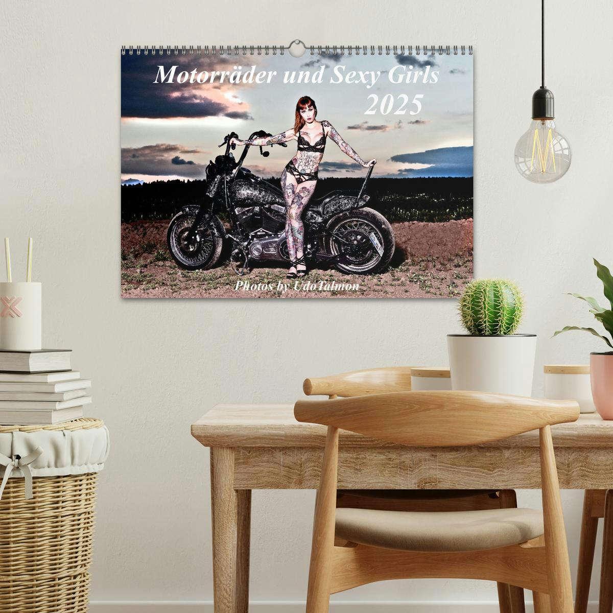 Bild: 9783435050208 | Motorräder und Sexy Girls (Wandkalender 2025 DIN A3 quer), CALVENDO...