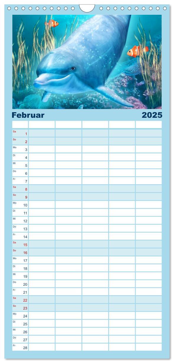 Bild: 9783457124574 | Familienplaner 2025 - Delfine - Kalender mit 5 Spalten...