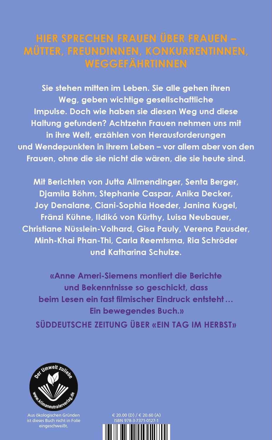 Rückseite: 9783737101271 | Die Frauen meines Lebens | Anne Ameri-Siemens | Buch | 240 S. | 2021