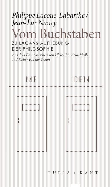 Cover: 9783851329025 | Vom Buchstaben | Zu Lacans Aufhebung der Philosophie | Nancy (u. a.)