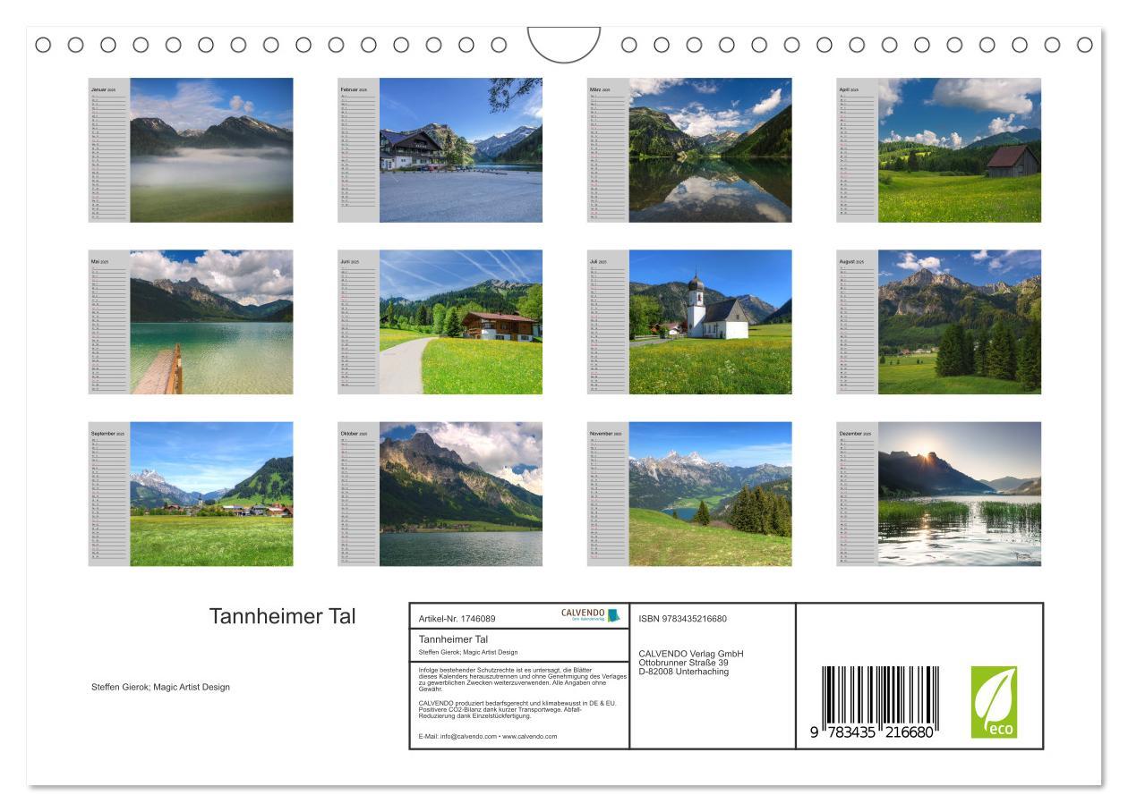 Bild: 9783435216680 | Tannheimer Tal (Wandkalender 2025 DIN A4 quer), CALVENDO...