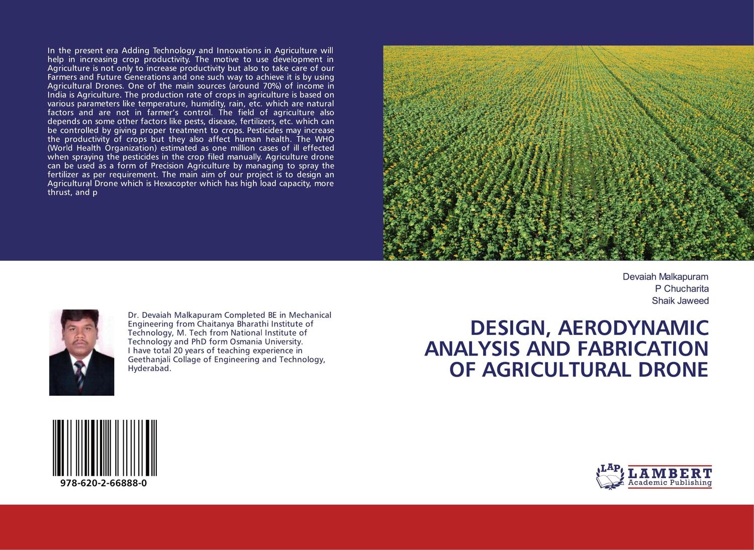 Cover: 9786202668880 | DESIGN, AERODYNAMIC ANALYSIS AND FABRICATION OF AGRICULTURAL DRONE