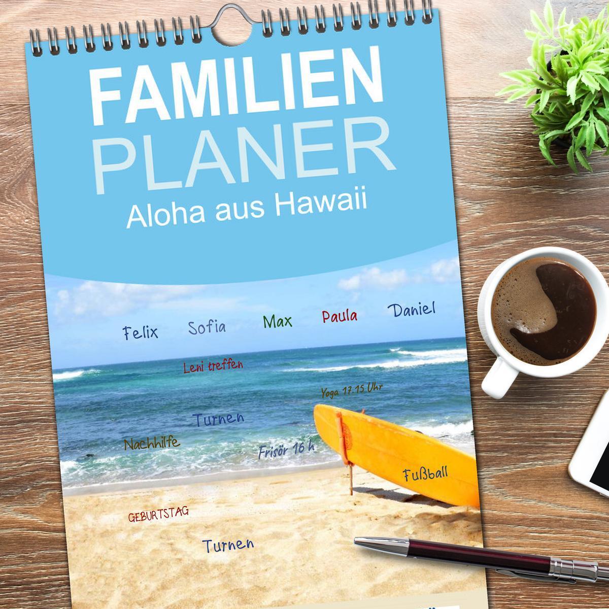 Bild: 9783457113097 | Familienplaner 2025 - Aloha aus Hawaii mit 5 Spalten (Wandkalender,...