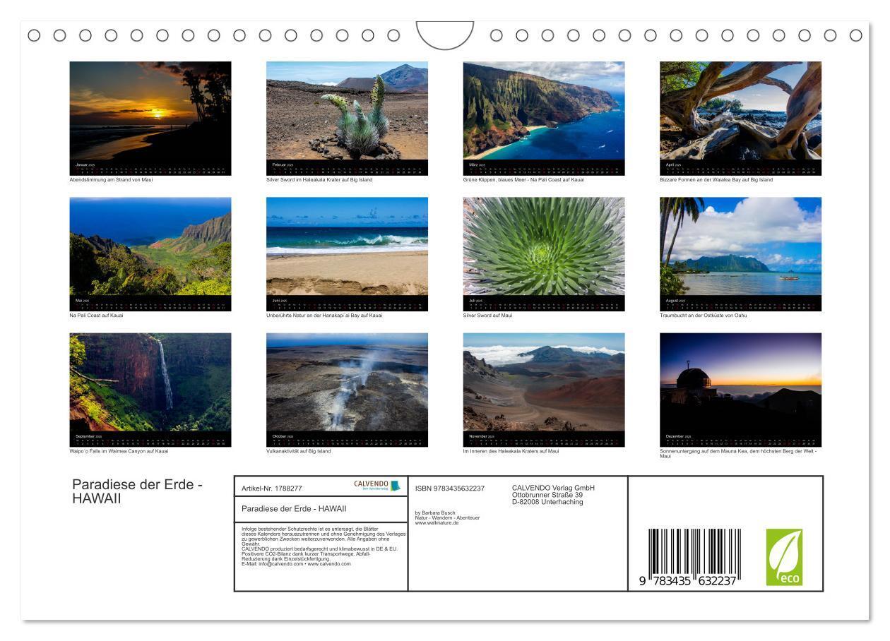 Bild: 9783435632237 | Paradiese der Erde - HAWAII (Wandkalender 2025 DIN A4 quer),...