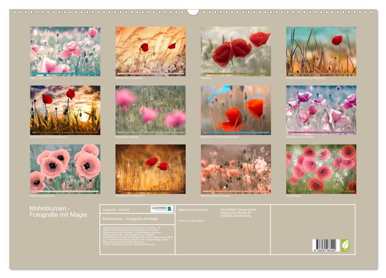 Bild: 9783435287420 | Mohnblumen - Fotografie mit Magie (Wandkalender 2025 DIN A2 quer),...