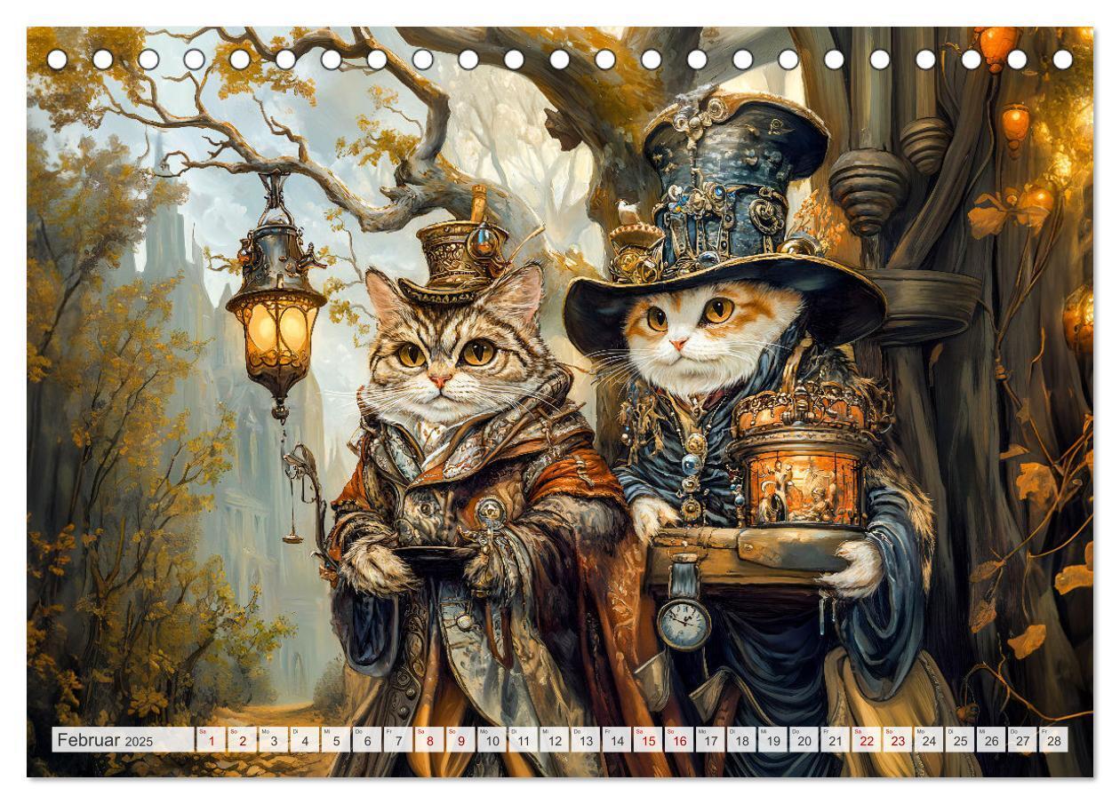 Bild: 9783457217924 | Magische Wesen im Zauberland - Fantasie-Tiere im Steampunk-Kalender...