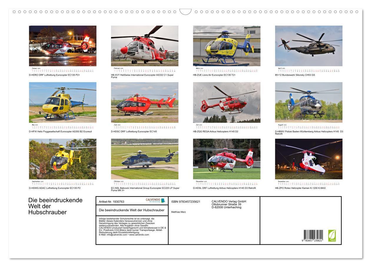 Bild: 9783457235621 | Die beeindruckende Welt der Hubschrauber (Wandkalender 2025 DIN A2...