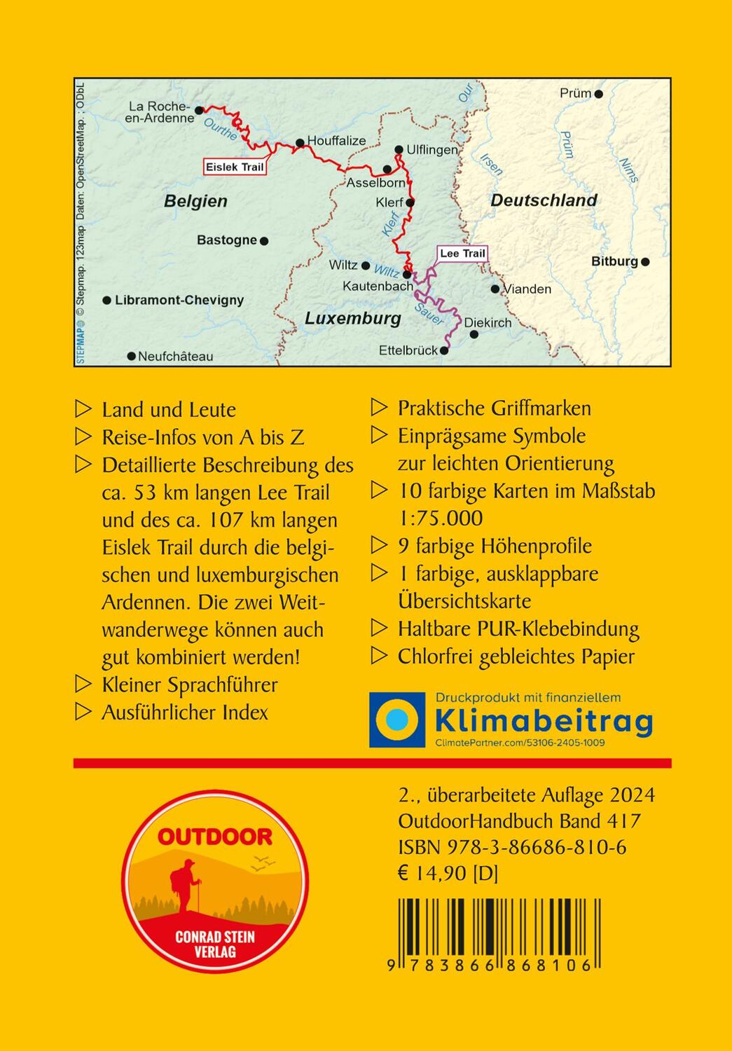 Rückseite: 9783866868106 | Luxemburg/Belgien: Lee Trail und Eislek Trail | Astrid Holler | Buch