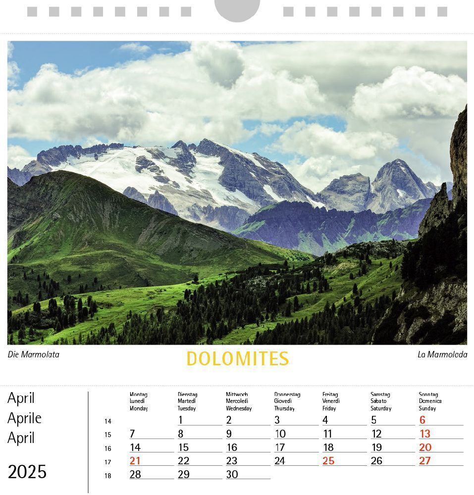 Bild: 9788887531633 | Dolomiten 2025, Postkartenkalender Querformat | Kalender | 2025