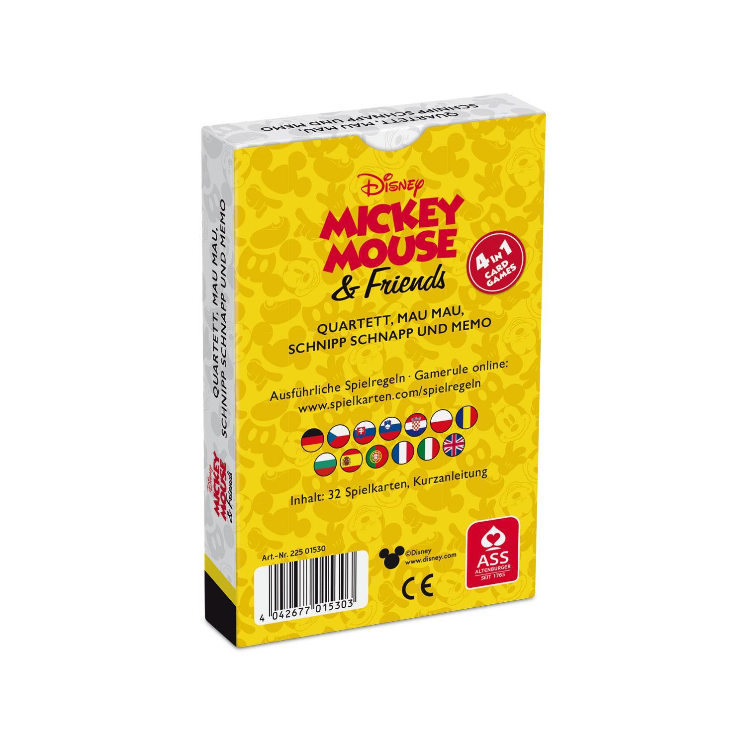 Rückseite: 4042677015303 | Display Disney Mickey Mouse &amp; Friends - Quartett 4 in 1 | Altenburg