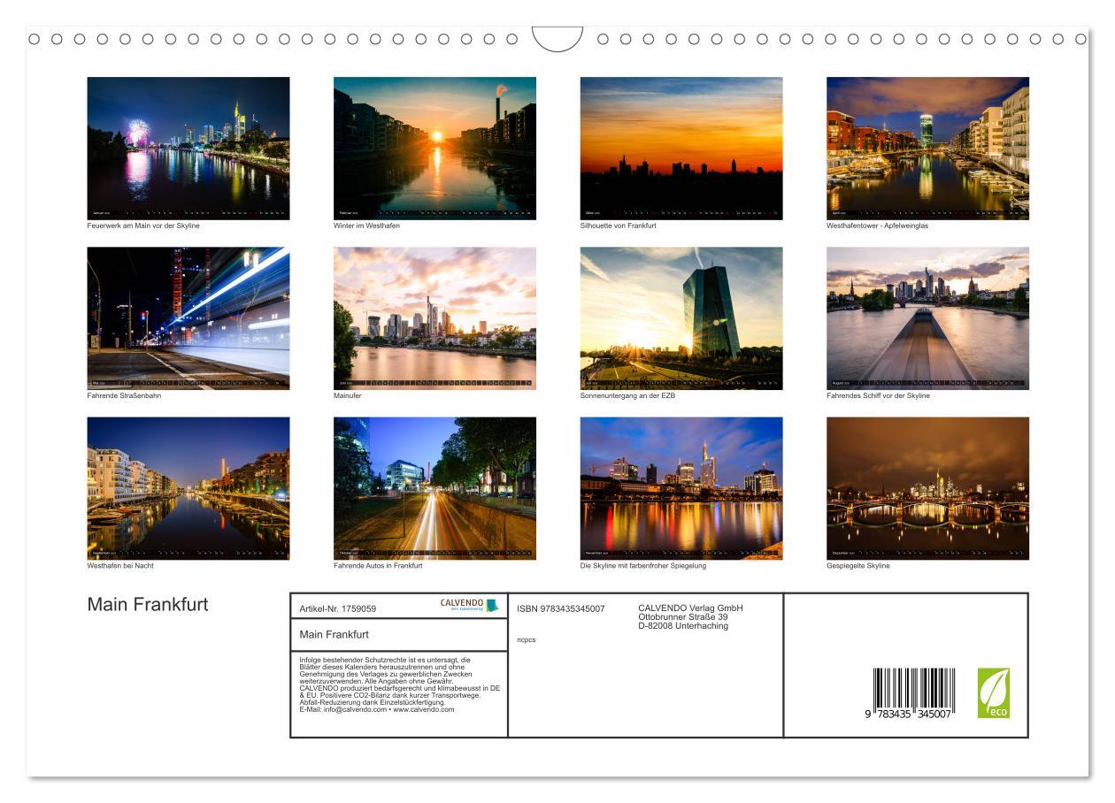 Bild: 9783435345007 | Main Frankfurt (Wandkalender 2025 DIN A3 quer), CALVENDO...