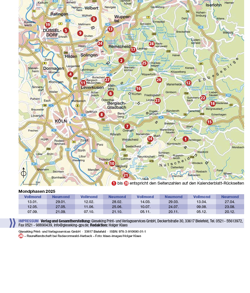 Bild: 9783910690011 | Schönes Bergisches Land 2025 | GmbH | Kalender | 28 S. | Deutsch