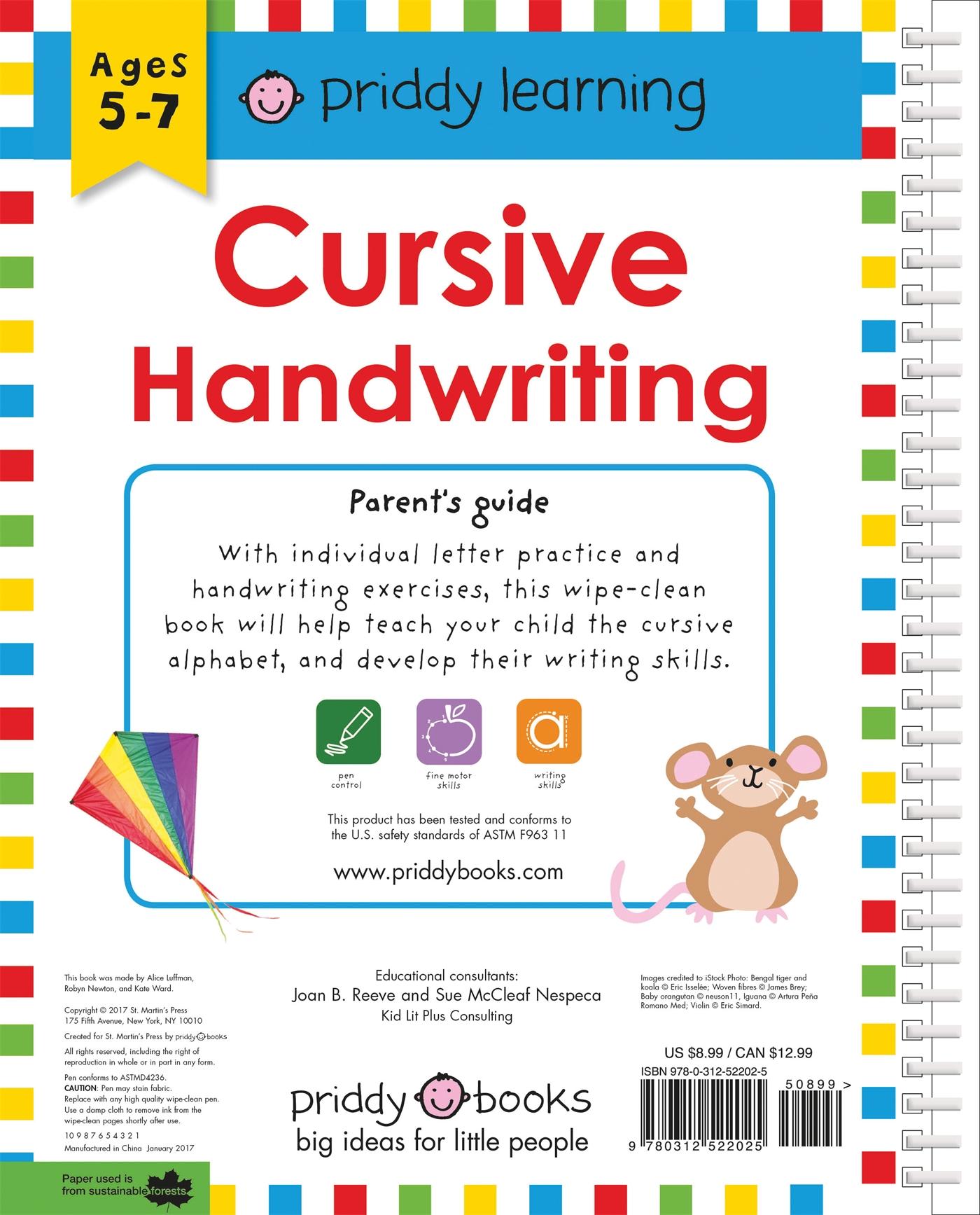 Rückseite: 9780312522025 | Wipe Clean Workbook: Cursive Handwriting | Roger Priddy | Taschenbuch