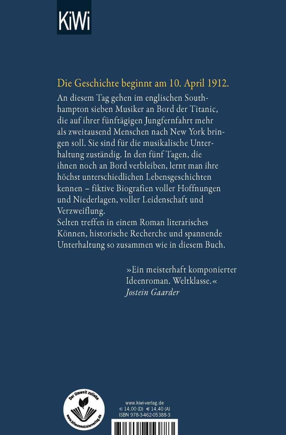 Rückseite: 9783462053883 | Choral am Ende der Reise | Roman | Erik Fosnes Hansen | Taschenbuch