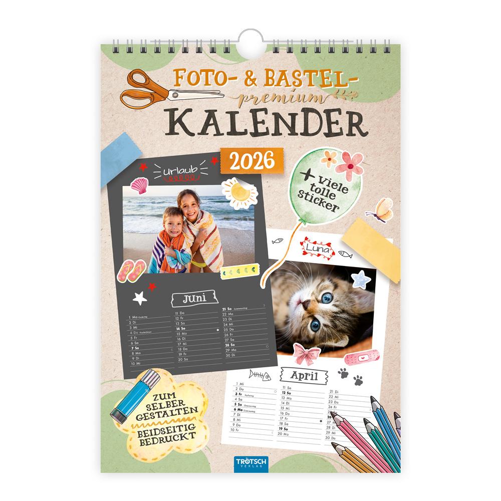 Cover: 9783988024688 | Trötsch Foto- und Bastelkalender Premium A4 2026 mit vielen Stickern