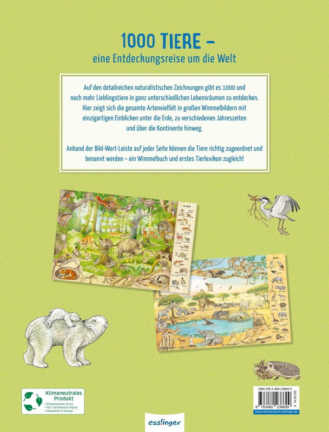 Rückseite: 9783480238699 | Das 1000 Tiere-Wimmelbuch | Heimische Tiere &amp; Tiere aus aller Welt