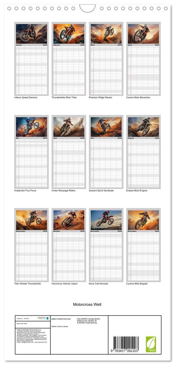 Bild: 9783457091203 | Familienplaner 2025 - Motorcross Welt mit 5 Spalten (Wandkalender,...