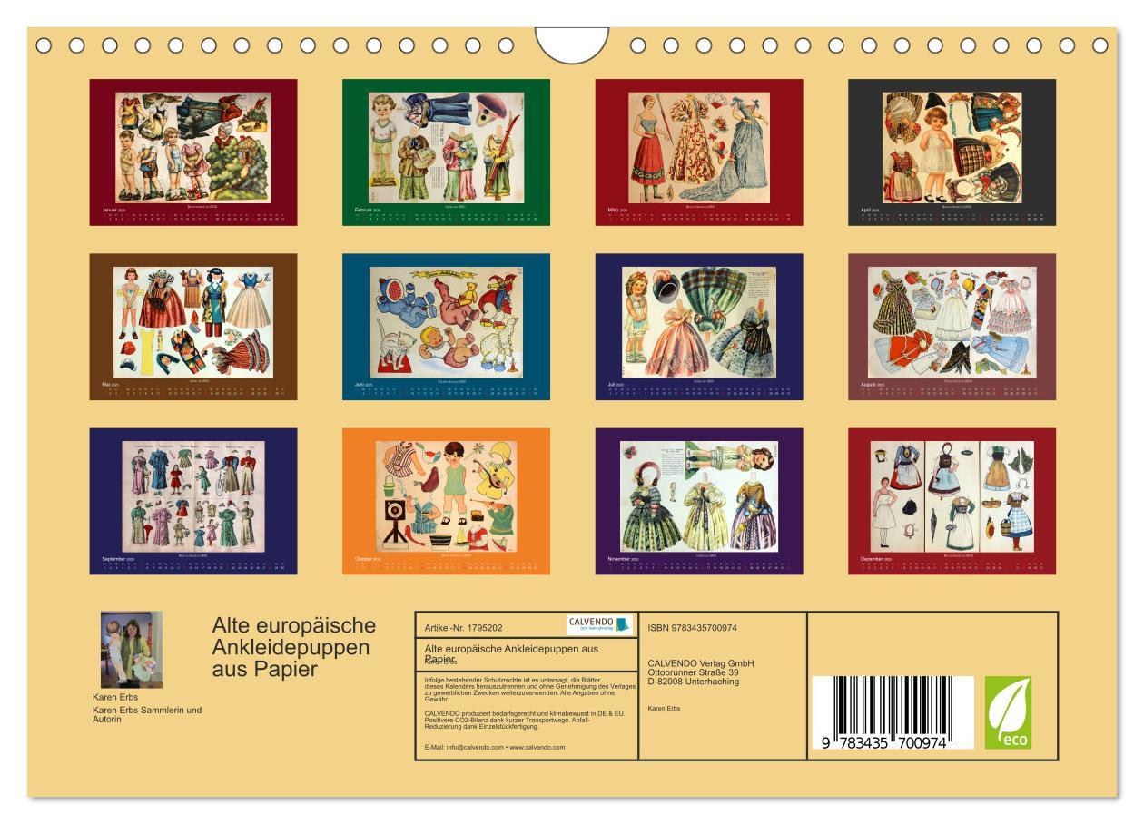 Bild: 9783435700974 | Alte europäische Ankleidepuppen aus Papier (Wandkalender 2025 DIN...